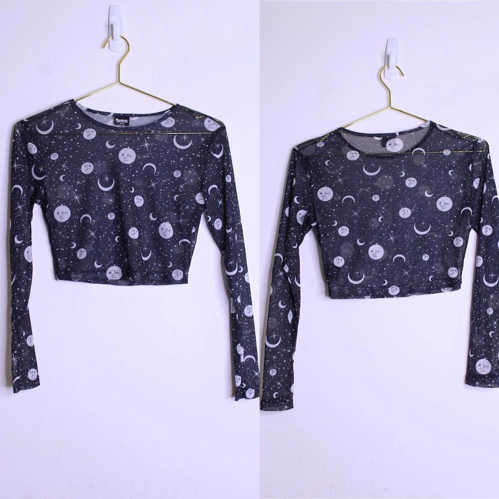 Spencer's Celestial Mesh Crop Top - S/M